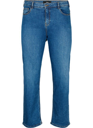 Högmidjade Gemma jeans med normal passform, Blue denim, Packshot image number 0