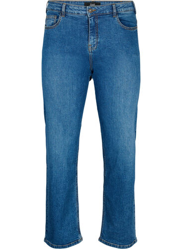 Högmidjade Gemma jeans med normal passform, Blue denim, Packshot image number 0
