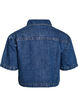 Kort&auml;rmad jeansjacka med kn&auml;ppning, Bl&aring;, Packshot image number 1