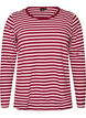 Randig blus med l&aring;nga &auml;rmar, Rosa, Packshot image number 0