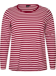 Randig blus med l&aring;nga &auml;rmar, Rosa