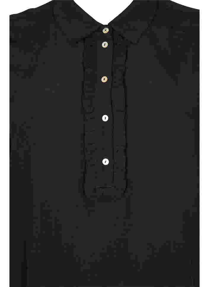 Tunika i viskos med 3/4-ärmar, Black, Packshot image number 2