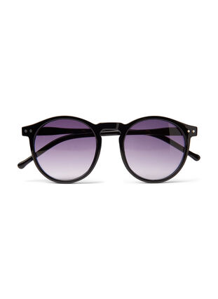Solglasögon med runda glas, Black, Packshot image number 0