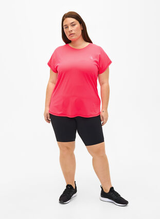 Kortärmad tränings-t-shirt, Neon Diva Pink, Model image number 2