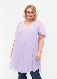 Klänning med lös passform och korta ärmar, Purple Heather, Model