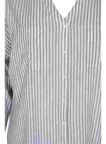 Randig tunika med V-ringad hals och knappar, Balsam Green Stripe, Packshot image number 2