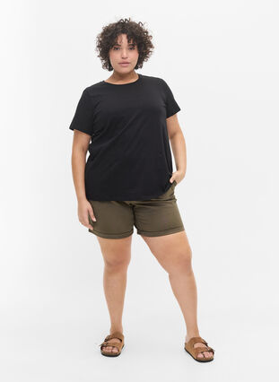 2-pack kortärmade t-shirtar i bomull, Black, Model image number 2