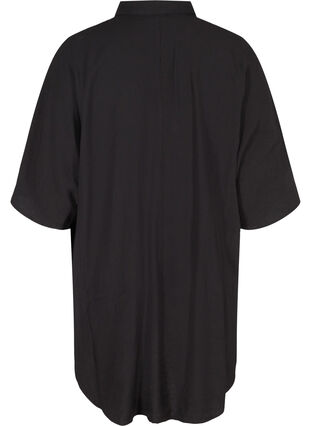 Tunika med knappar och krage, Black, Packshot image number 1