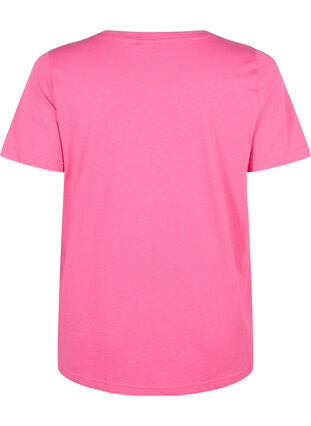 T-shirt i bomull med tryck, Shocking Pink SUN, Packshot image number 1