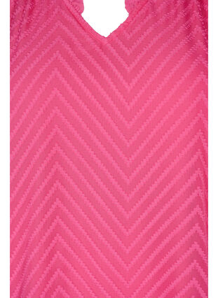 Blus med långa ärmar och volanger, Shocking Pink, Packshot image number 2
