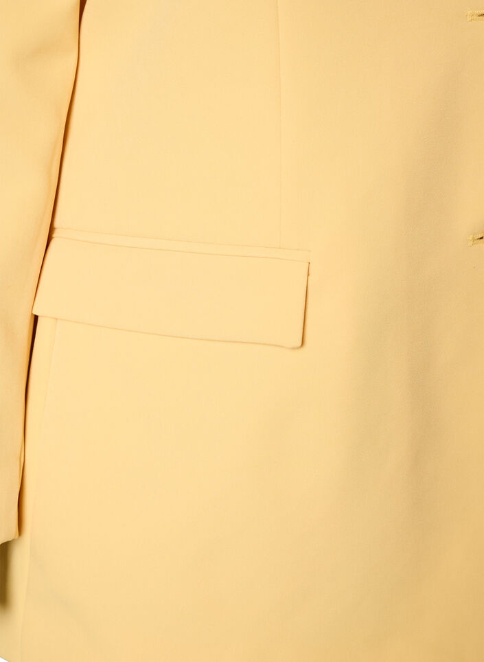 Klassisk blazer med kn&auml;ppning, Gul, Packshot image number 3