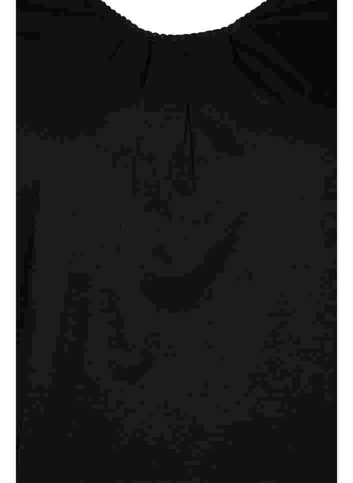 Bomullsblus med 3/4-ärmar, Black, Packshot image number 2