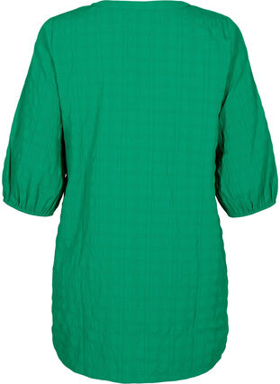 Tunika med struktur och 3/4-ärmar, Jolly Green, Packshot image number 1