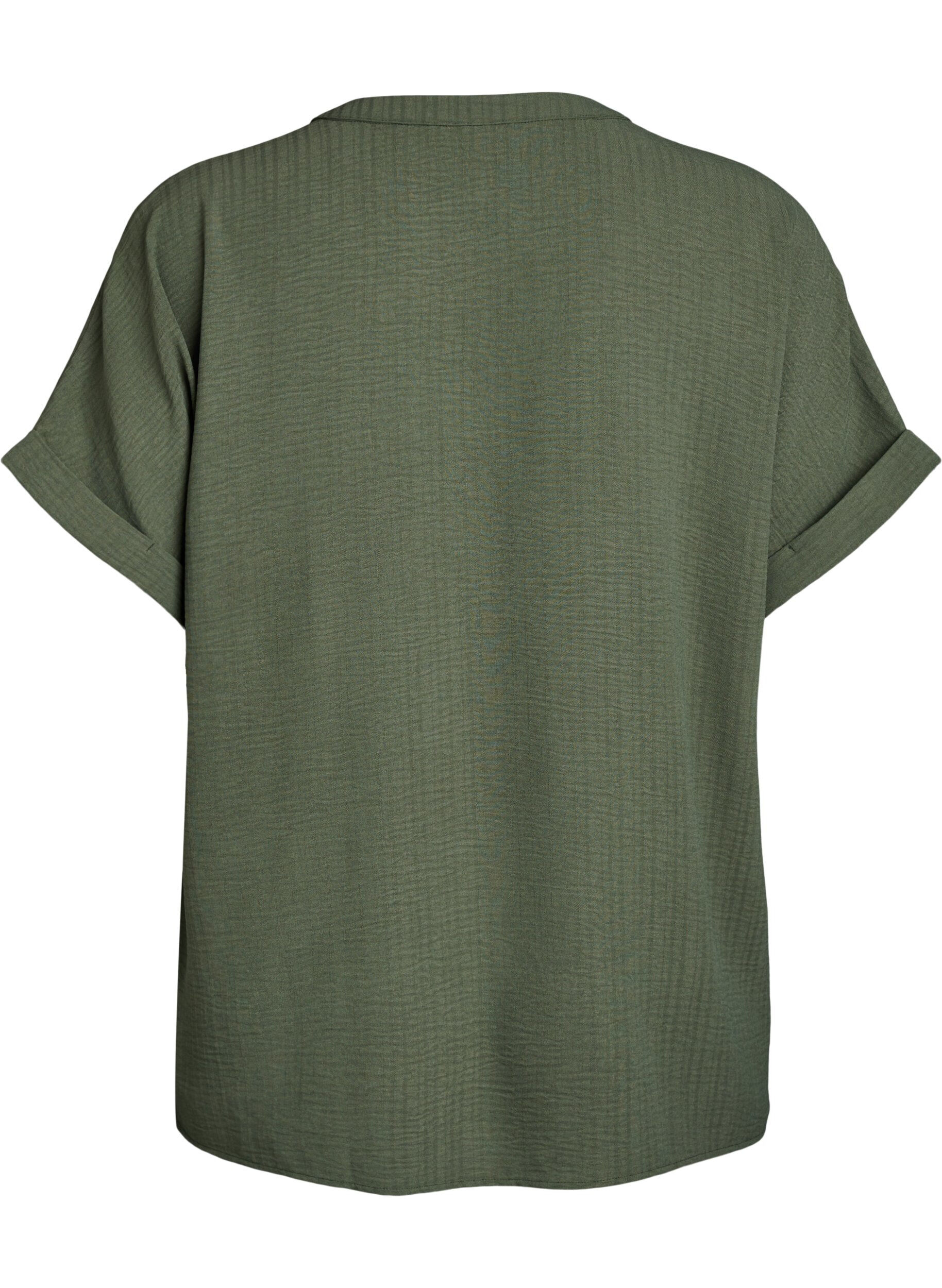 ZizziL&ouml;s blus med korta &auml;rmar, Gr&ouml;n, Packshot image number 1