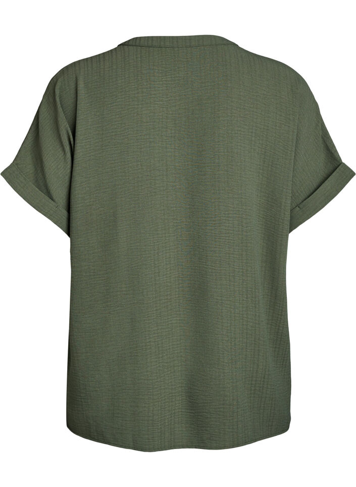 L&ouml;s blus med korta &auml;rmar, Gr&ouml;n, Packshot image number 1