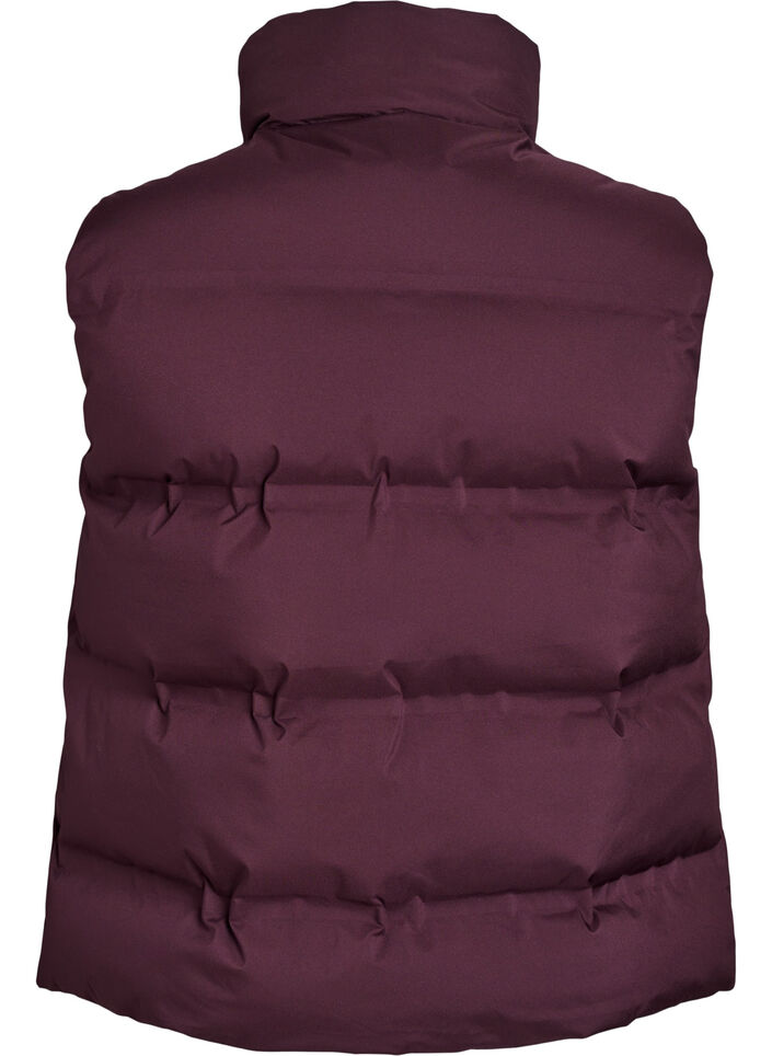 Kort pufferjacka med h&ouml;g krage, M&ouml;rk Bordeaux, Packshot image number 1