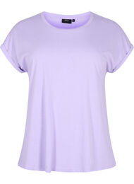 Kortärmad t-shirt i bomullsmix, Lavender, Packshot