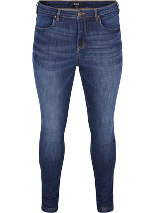 Super slim fit Amy jeans med hög midja, Dark blue, Packshot image number 0