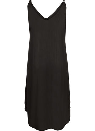 Strandklänning i viskos med knappar framtill, Black, Packshot image number 1