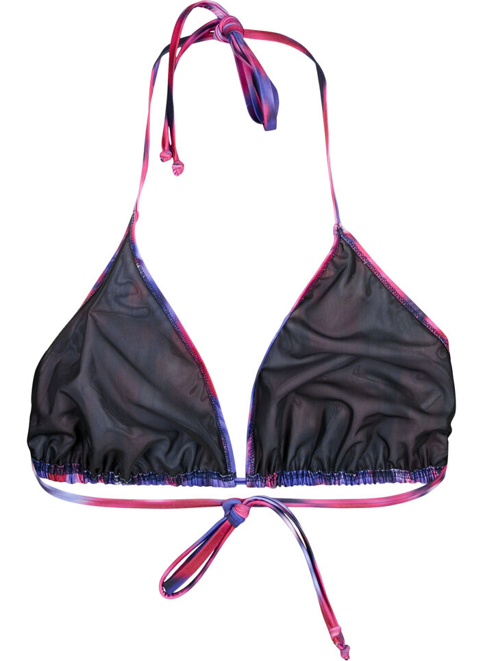 Triangel-bikinibehå med tryck, Rosa, Packshot image number 1