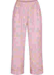 Pyjamasbyxor i bomull med blommönster, Powder Pink