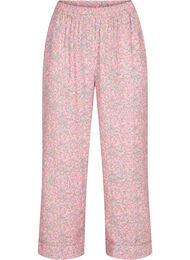 Pyjamasbyxor i bomull med blommönster, Powder Pink, Packshot