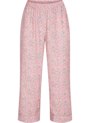 Pyjamasbyxor i bomull med blommönster, Powder Pink, Packshot image number 0