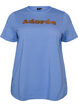 T-shirt i ekologisk bomull med tryck framtill, Bl&aring;, Packshot image number 0