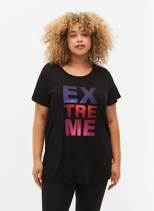  T-shirt till träning med print, Black w. Extreme, Model image number 0