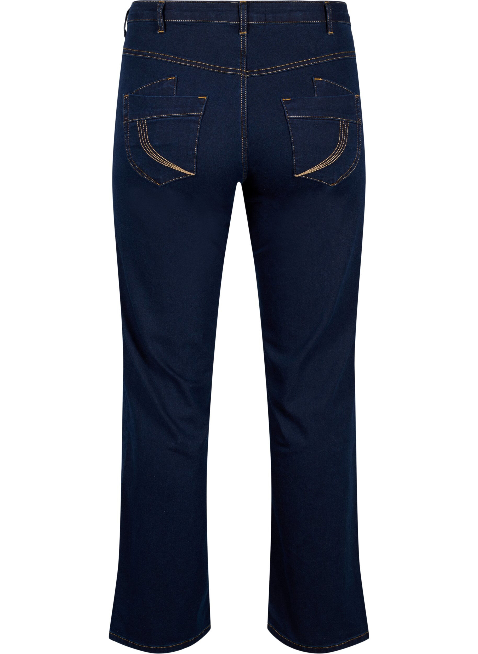ZizziGemma-jeans med normal passform och h&ouml;g midja, Bl&aring;, Packshot image number 1