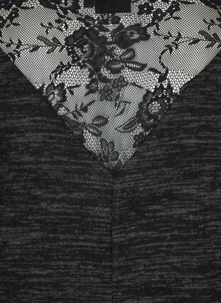 Långärmad blus med spets, Dark Grey Melange, Packshot image number 2