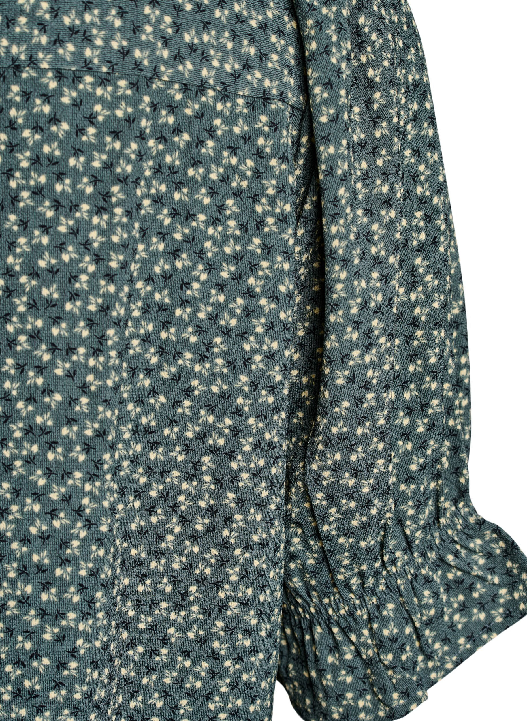 ZizziSkjortblus med halvl&aring;nga &auml;rmar, Gr&ouml;n, Packshot image number 3