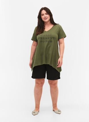 T-shirt i bomull med korta ärmar, Thyme PRESENT, Model image number 2