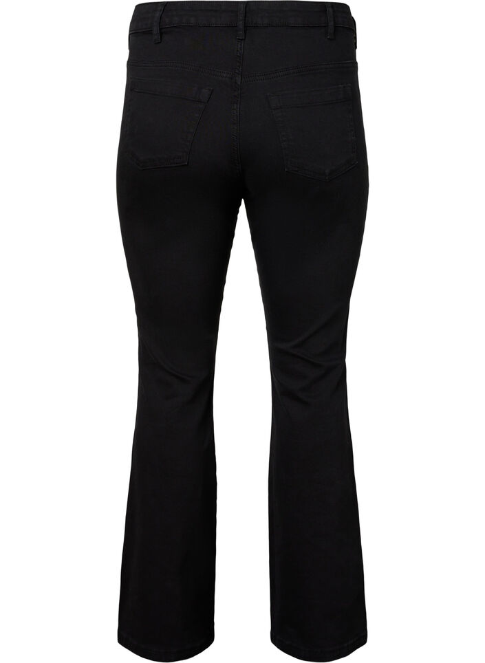 Ellen bootcut-jeans med h&ouml;g midja, Svart, Packshot image number 1