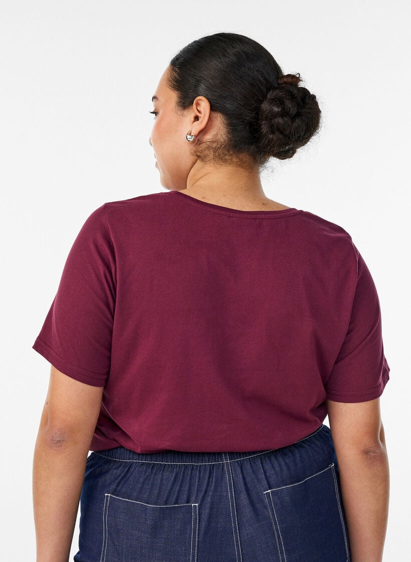 T-shirt med tryck, R&ouml;d, Model image number 2
