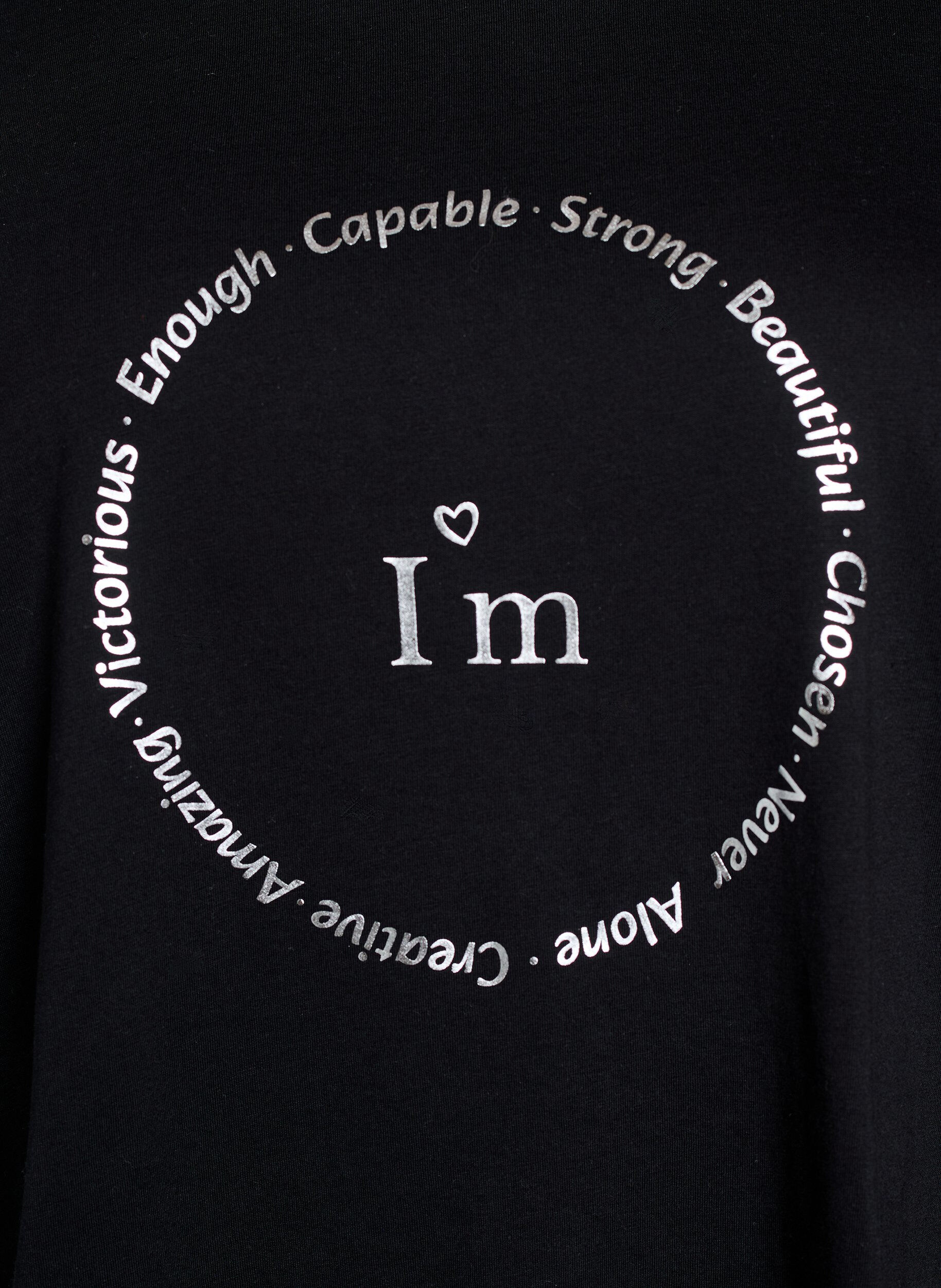 ZizziT-shirt med tryck, Svart, Packshot image number 2