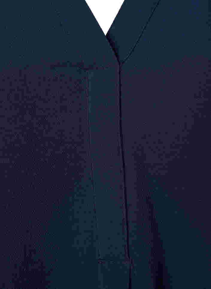 Enfärgad blus med v-hals, Navy Blazer, Packshot image number 2