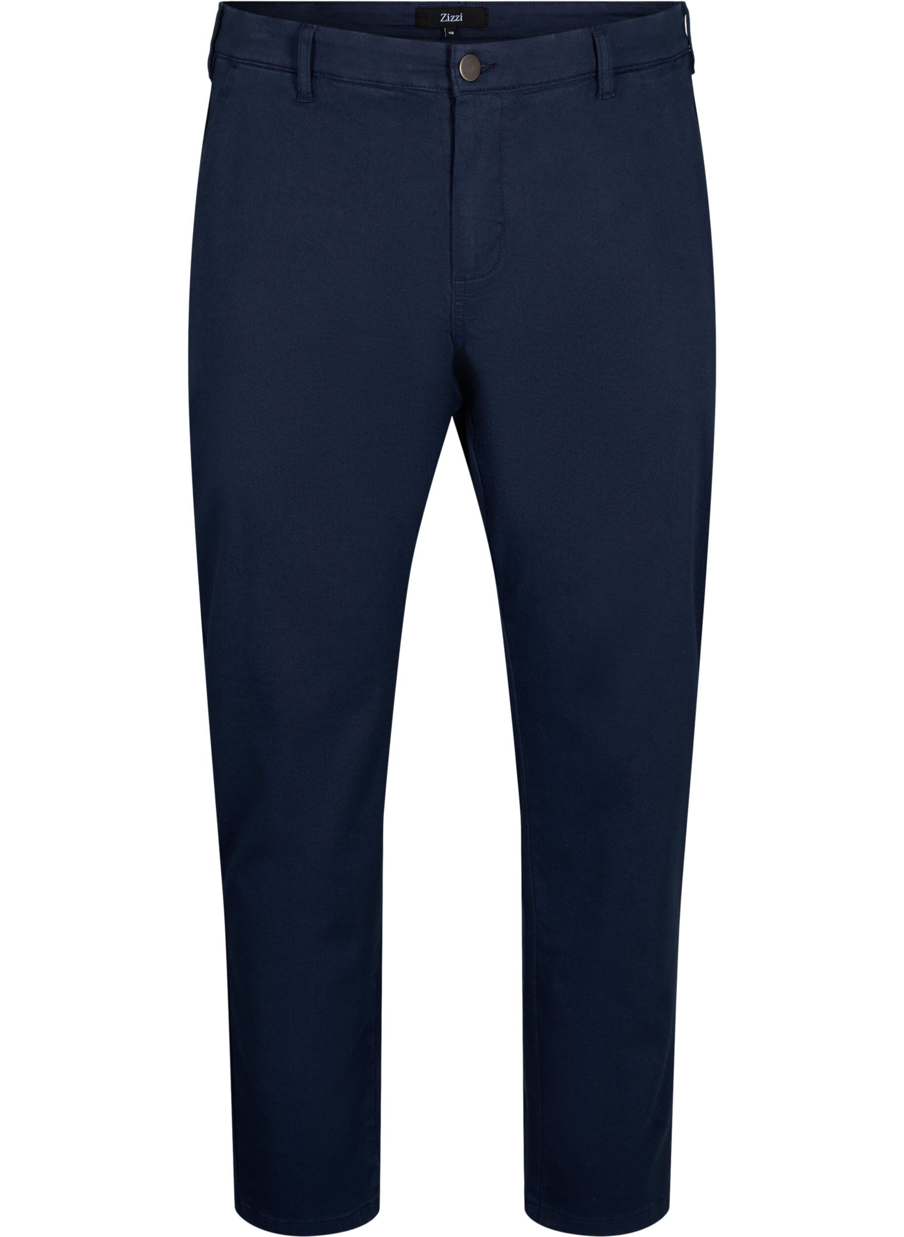 Zizzi Chinos i bomull, Navy Blazer, Packshot image number 0