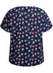 Kort&auml;rmad blus med struktur, Bl&aring;, Packshot image number 1