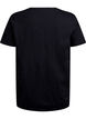 T-shirt med knappdetalj, Svart, Packshot image number 1