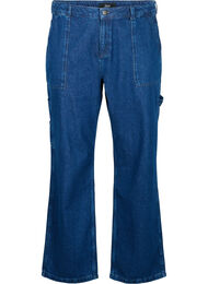 Cargo Jeans med rak passform, Dark blue