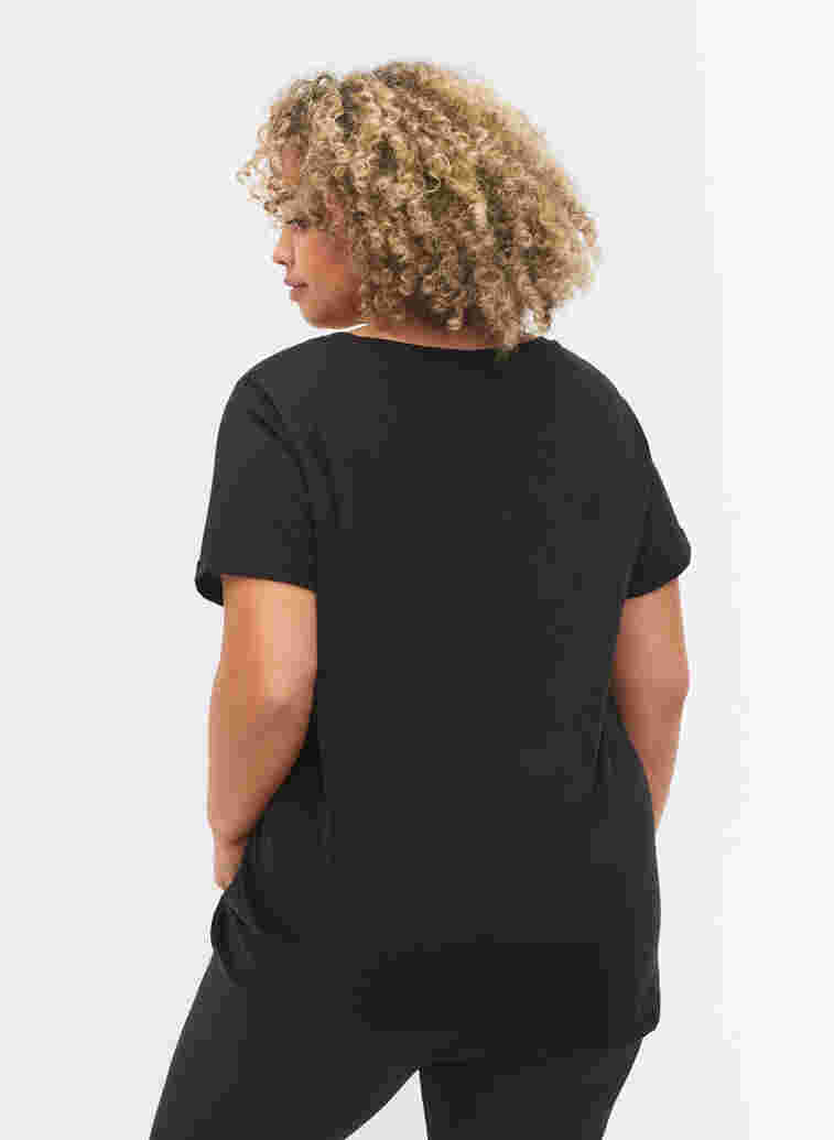  T-shirt till träning med print, Black w. White, Model