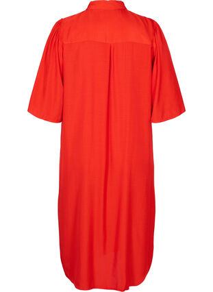 Skjortklänning med 3/4-ärmar, Fiery Red, Packshot image number 1