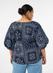 Blus i viskos med paisleym&ouml;nster och ballong&auml;rm, Bl&aring;, Model image number 2