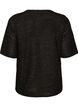 Blus med struktur och glitter, Svart, Packshot image number 1