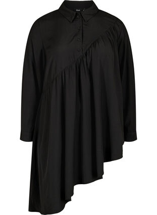 Tunika med asymmetrisk nederdel, Black, Packshot image number 0
