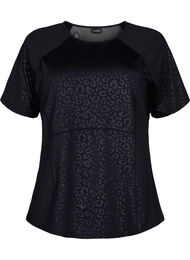 Träningst-shirt med tryck och mesh, Black