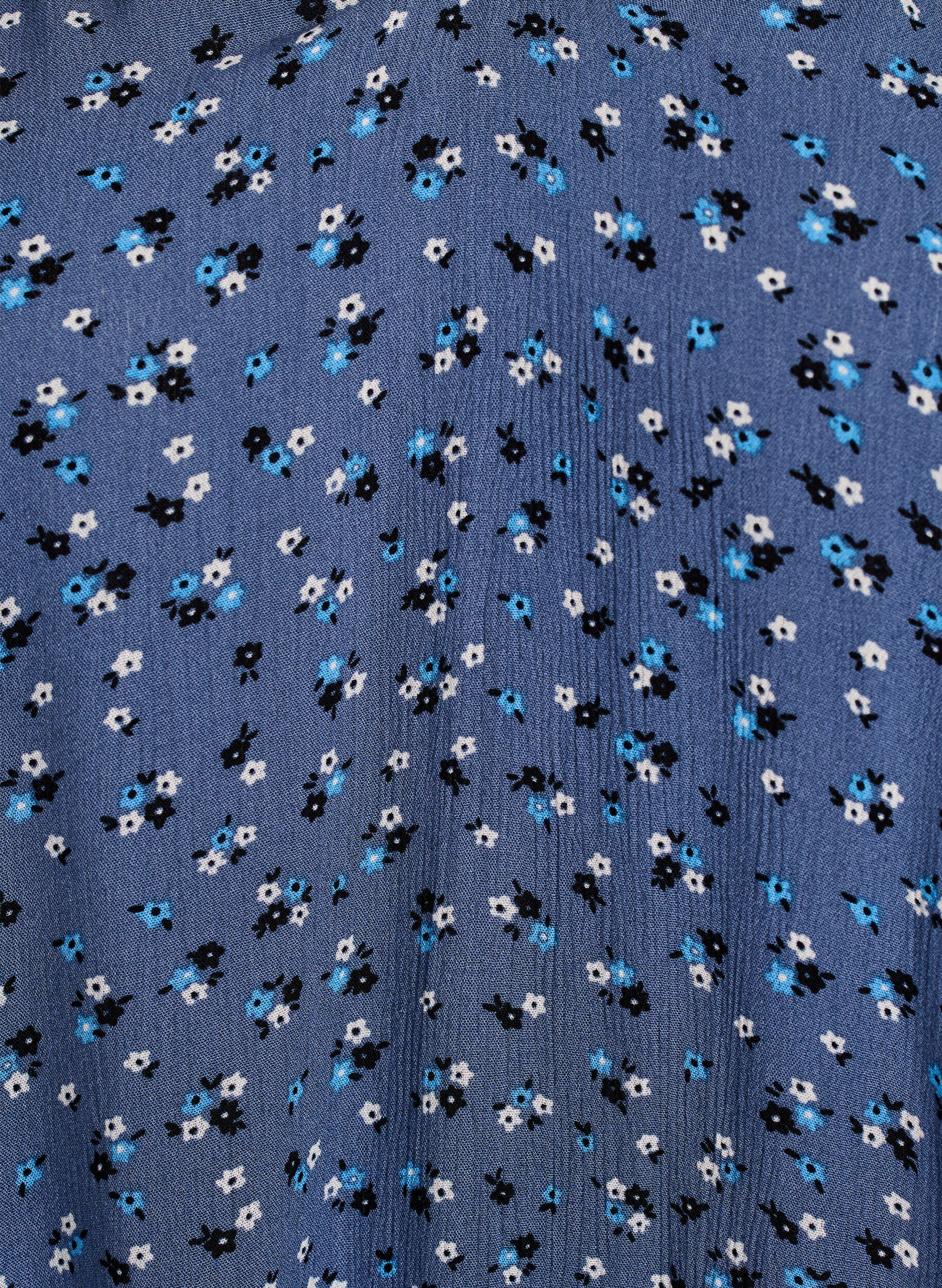 Zizzi Tunika i blommigt print med 3/4-&auml;rmar, Bl&aring;, Packshot image number 2