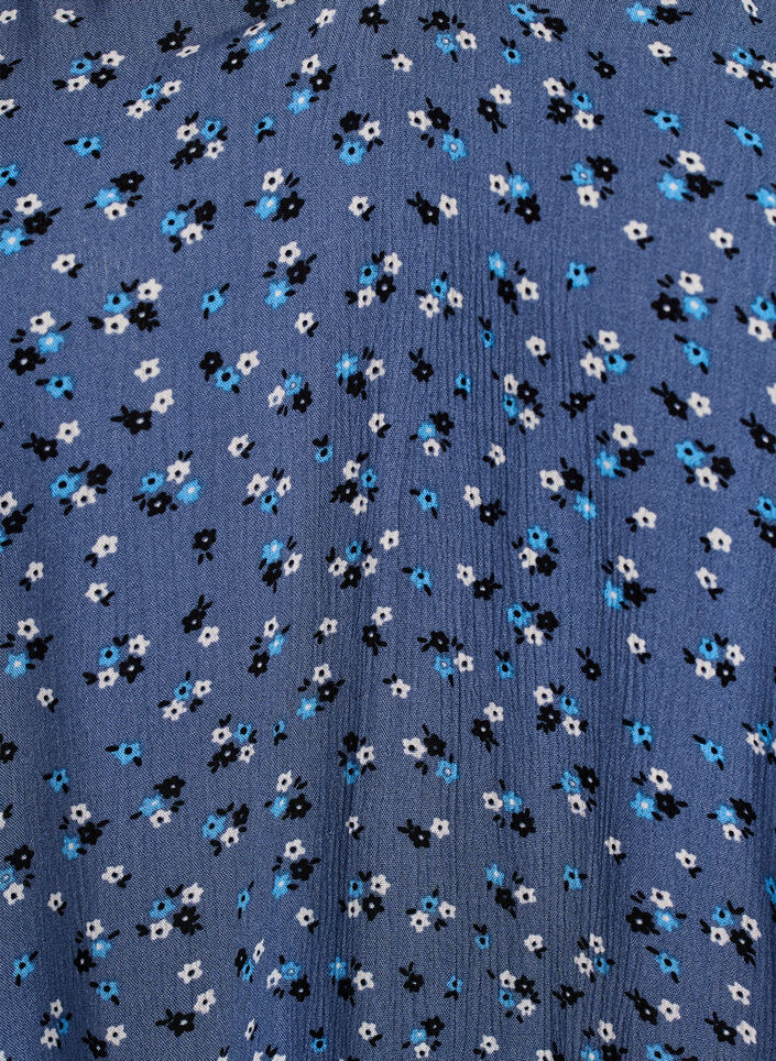 Tunika i blommigt print med 3/4-&auml;rmar, Bl&aring;, Packshot image number 2