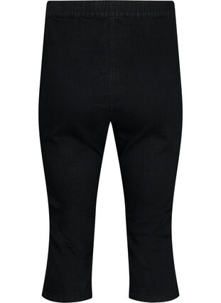 FLASH - Slim fit capribyxor i jeans med hög midja , Black, Packshot image number 1